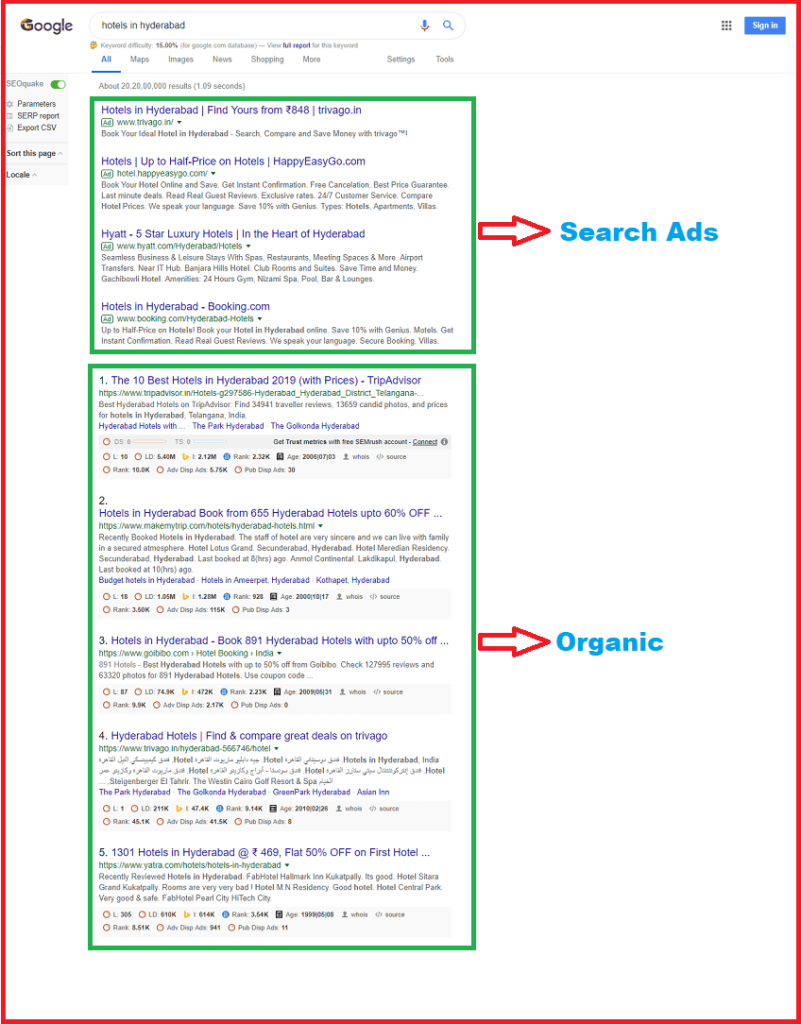 Search, Organic
